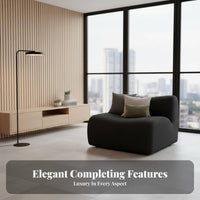 Minimalist Aesthetic Curved Bamboo-Joint Settee Italian-Inspired configurable Sofa Space-Saving Sectional Couch Deep Seat for Apartment Dwellers, Homeowners, Interior Designers, Lounge Area