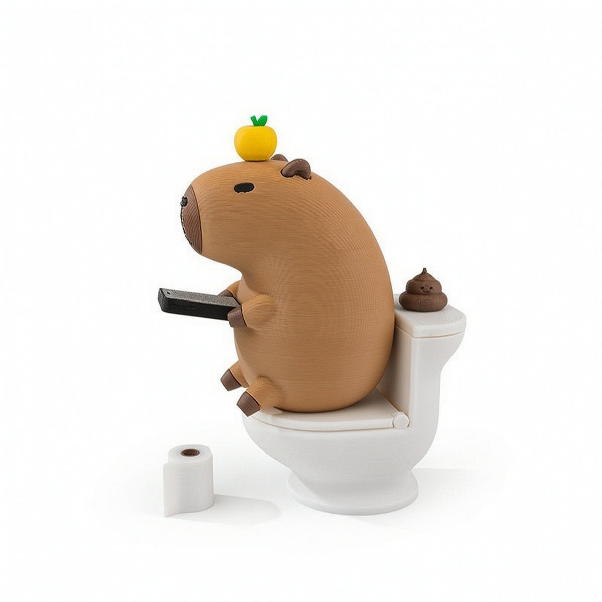 Capybara Toy with Toilet Novelty Desktop Ornament Sticking for Office, Coworkers
