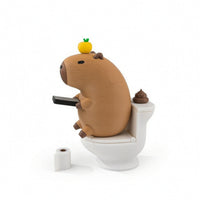 Capybara Toy with Toilet Novelty Desktop Ornament Sticking for Office, Coworkers
