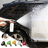 Car Cleaning Kit with Jet Wash and Quick Connect Nozzles, Foam Sprayer and Foam Lance Dispenser Bottle, Aluminum Material, 499g Net Weight