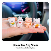 Mini Animal Car Decoration Trending Design Car Console Animal Ornament Funny Cute Dashboard Figure for Young Adults, Women