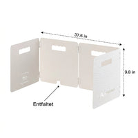 Foldable Wind Screen for Camping Stove, 4 Aluminum Panel Wind Shield 25x95.5cm, with Carry Bag for Hiking & Grilling