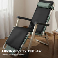 Single Person Leisure Chair Sit and Versatile-Use Foldable Rest Cot Portable Adjustable Reclining Lounge Chair for Homeowners, Balcony, Home, Backyard