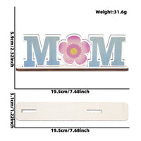 Hollow-out Design Mother's Day Table Sign Durable Mother's Day Wooden Sign Mom Themed Tabletop Decor for Birthday, Party