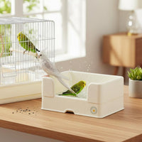 Easy to Clean Circulating Water Bird Bath Automatic Bird Bathtub Parrot Shower Basin for Parrots, Cockatiels, Small Birds, Aviary
