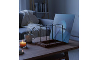 Metal and Wood Album Storage Space Saving Tabletop Vinyl Holder Easy Assembly