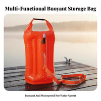 Swimming Safety Buoy with Dry Bag 12KG Buoyancy Aquatic Buoy Dry Bag Inflatable Tow Buoy Waterproof Storage Exposed Water