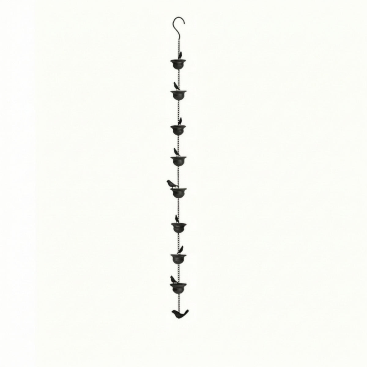 Bird Rain Chain Hanging Rain Chain with Bird Cups Outdoor Downspout Substitute for Gutter, Garden