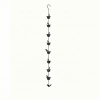 Bird Rain Chain Hanging Rain Chain with Bird Cups Outdoor Downspout Substitute for Gutter, Garden