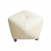Solid Wood Frame Faceted Upholstered Pouf Sturdy Construction Low Stool Long-Lasting Footstool Space-Saving for Homeowners, Apartment Dwellers, Students, Living Room, Entryway, Cloakroom, Bedroom