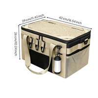 Outdoor Storage Bag with Wood Board Rugged Camping Storage Bag Multi Functional Structured Utility Tote with Mesh Pockets for Vacationers