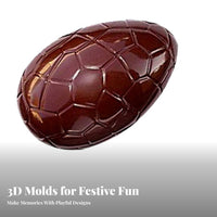 Easter Egg Chocolate Cast form Patterned Design Egg Cast form Food Material Cooking Supply for Cooks, Kids, Holiday Celebrations, Parties, Kitchen