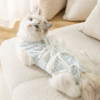 Cat Recovery Suit with High Neck, Two-Legged Cat Weaning Suit for Small Kitten Recovery, Anti-Licking