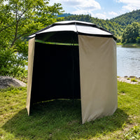 Fishing Umbrella Enclosure, Khaki Black Vinyl, Waterproof, Windproof, Sunshade, Fully Enclosed, Fishing Tent, Rain Cover
