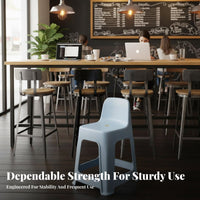 With Backrest Molded Seat High Stool Anti-Slip Feet Bar Chair Easy to Clean Seating Furniture Stable Base for Business Owners, Homeowners, hosts, Restaurant, Dining Room, Cafe, Kitchen