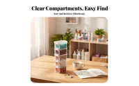 24-Compartment Bead Case Transparent Design Organizer Box Multicompartment for Desktop