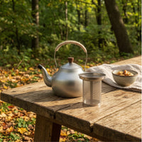 Teapot with Rope Wrapped Handle Food Grade Stainless Steel Teapot Large Capacity Cookware for Camping