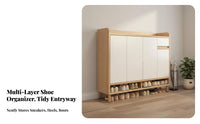 Space Saving Entryway Shoe Cabinet Large Capacity Shoe Storage Cabinet with Doors Slim Design Household Furniture Long-Lasting Construction for Homeowners, Apartment Dwellers, Families, Hallway, Small Areas, Living Room, Bedroom