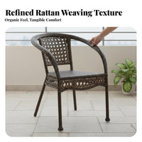 Breathable Weave Woven Tub Chair Handwoven Accents Armchair High Load-Bearing Outdoor Furniture Ergonomic Design for Seniors, Garden Enthusiasts, Homeowners, Balcony, Patio, Backyard, Living Room