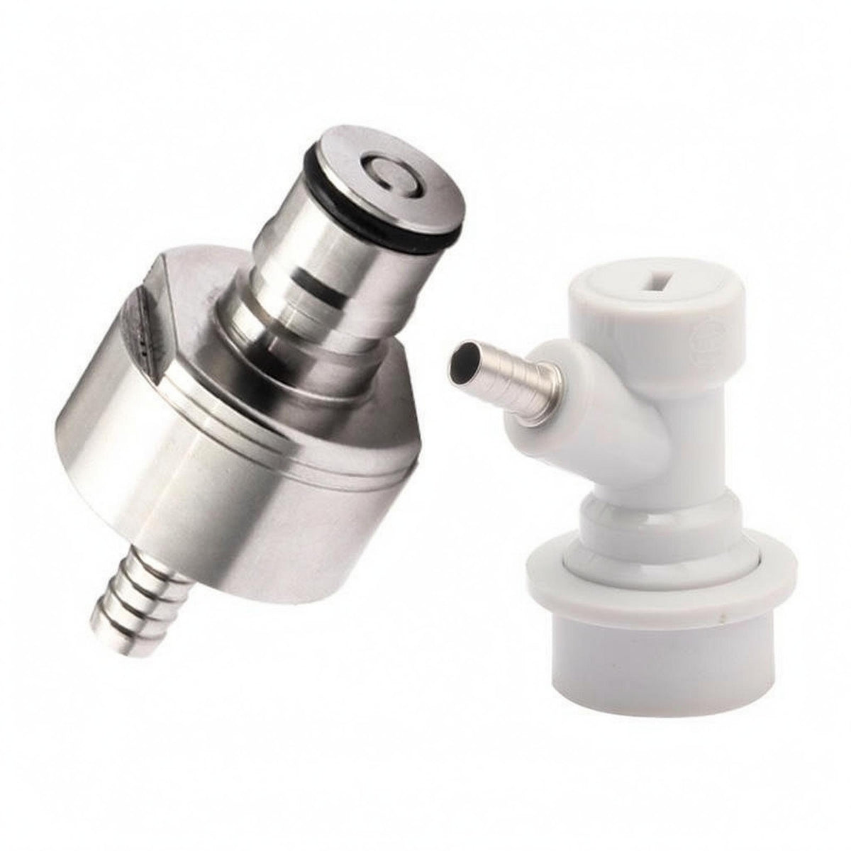 Quick-Disconnect Carbonation Cap Threaded Stainless Steel Carbonation Cap Hose Barb Beverage Gear