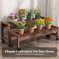 With casters Rolling Tiered Planter Rack Indoor & outsidedoor Use Plant Stand Floor-Standing potted Pot Shelf Weather-Resistant for Homeowners, Apartment Dwellers, Home Decorators, Balcony, Patio, Living Room, Corner Space