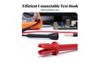 2 Pieces Universal Type 2mm Plug Test Hook Push-in Connection Multimeter Test Hook Lead Non-Slip Grip for Students, Testing Facility Oratory