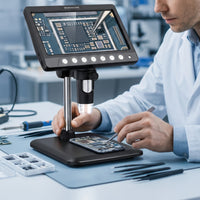 Microscope with Screen 1080P IPS-Type Screen Microscope Bright for Classroom