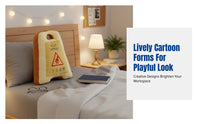 Creative Cartoon Warning Sign Pillow, Office Student Waist Cushion, Cute Spine Support, Soft Polyester, Random Design