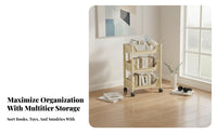 Rolling Storage Shelf Movable with Wheels Mobile Storage Shelf Space Saving