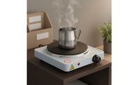 Adjustable Temperature Portable Electric Hot Plate All Cookware Compatible Single Burner Hot Plate Easy Clean Single Burner Electric Cooktop Heats Up Quickly & Evenly for Travelers, Students, Laboratory, Travel, Camping, Dorm Room