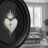 Oval Photo Wooden Photo Display in Black Wooden Picture Frame Decorative for Entryway, Halloween