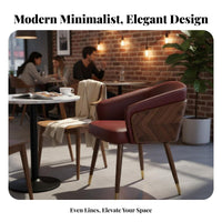 Modern Dining Chair with Backrest Thick Padded Cushion Upholstered Wood Armchair Easy Assembly Upholstered Dining Armchair for Restaurant, Living Room