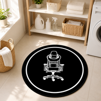 Modern Minimalist Round Printed Floor Mat for Office Chair and Doorway