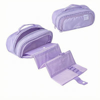 Layered Interior Foldable Pencil Case Top Handle Retractable Pencil Case Transparent Pocket Stationery Organizer Structured for Students