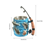 Unique Gift Fishing Rod Handle Mug Creative Design Fishing Theme Mug Beer Stein for Fishermen, Anglers