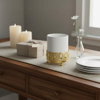 Light Luxury Design Gold Ceramic Vase Elegant Gold Planter Pot Long-Lasting Decorative Tabletop Vase Wear-Resistant for Living Room