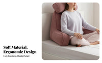 Ergonomic Design Bed Rest Support Pillow Side Pocket Bed Lounger with Neck Support High-Resilience Filling for Elderly, Sofa, Bedroom, Floor