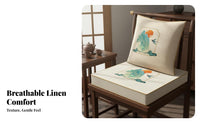 Thickened Design Chinese Design Chair Cushion High-Density Foam Thick Sponge Seat Pad Skin-Friendly Textile for Office Workers, Tea Room