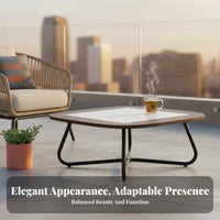 Outdoor Tea Table Simple Design Outdoor Tea Table Weather Resistant for Cafe Owners, Hotel Managers, Porch, Deck, Poolside