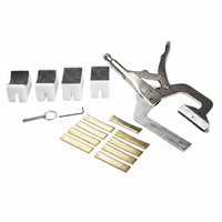 Quick Release Lever Handheld Fret Press Adjustable Neck Support Radius Fret Press Kit Steel Construction Handheld Fretting Tool Interchangeable Cauls for Luthiers, String Instrument Maintenance