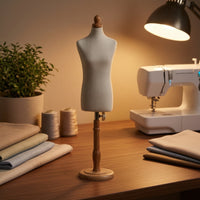 Pinnable Miniature Dress Form Fabric Covered Dress Form with Adjustable Height Tabletop Mannequin Torso Stable for Tailors