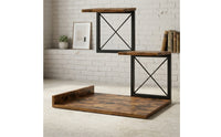 Stepped 3-Tier Display Shelf Space-Saving Desktop Display Rack Long-Lasting Tabletop Organizer with Shelves Rustic for Entryway
