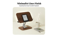 360-Degree Rotation Adjustable Wooden Bookrest Multi-Functional Adjustable perusing Tray Handshandshandsunrestricted Book Stand Ergonomic Design for Professionals, Musicians, Home Office, Library, Study Area, Bedroom