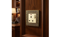 13A Wall Outlet Antique-Style Single-Gang Wall Plate Single Outlet Receptacle Cover Decorative Hardware Corrosion-Resistant
