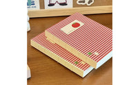 Portable Red Checkered Notebook Sturdy Cover Memo Pad for Students, Study
