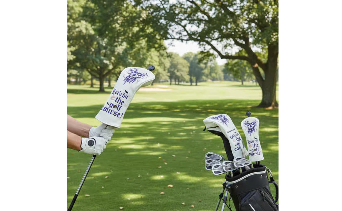 Sporting Club Headcover Secure Fit Driver Head Cover Embroidered Club Cover Abrasion Resistant Embroidered Skull Sporting