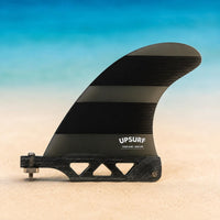Curved Single Fin Translucent Fiberglass Fin Gray Water Sports Gear