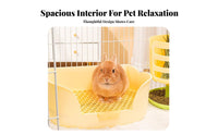 Splash Proof Rabbit Litter Box Enclosure Mountable Rabbit Litter Box with Grate Anti-Tip Design Guinea Pig Toilet Easy to Clean for Rabbits, Chinchillas