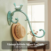 Home Decor Decorative Vintage Wall Hook Leaf Details Cast Metal Avian Hook for Hallway