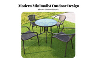 Long-Lasting Slatted Dining Armchair Sturdy Construction Slatted Metal Seat Weather Resistant Patio Chair Easy to Clean for Cafe Owners, Homeowners, Entertainers, Restaurant, Balcony, Backyard, Courtyard